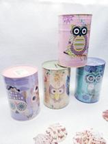 Cofre De Coruja Pequeno Para Decoração Lata Colorido Cofre De Coruja Pequeno Para Decoração Lata Colorido