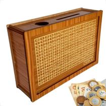 Cofre Desafio Cofrinho 10mil Metodo Japones Madeira 10.000 Marrom MAIS VENDIDO