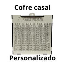 Cofre Desafio de Casal Cofrinho Personalizado em MDF Branco