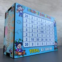 Cofre Desafio Infantil - Meta 500 Reais Ensine seu Filho a Poupar - Com tabela para marcar depósitos