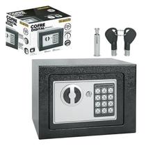 Cofre Digital Eletrônico Com Teclado E Chave - Preta