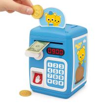 Cofre Digital Infantil Senha Puxador Automático Notas Moedas