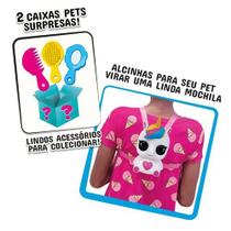 Cofre e mochila pop surprise pets unicórnio