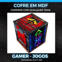 Cofre Gamer Infantil em MDF Jogos Decoração de quarto Infantil - Oliveira-Loja