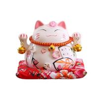 Cofre Gato da Sorte Maneki Neko Em Porcelana C/ Guizo 11cm