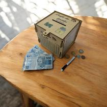 Cofre Guardar Woodbox Desafio 30 MIL junte Dinheiro natural Cofre Guardar Woodbox Desafio 30 MIL junte Dinheiro natural