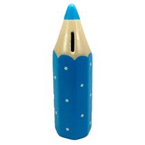 Cofre Lápis de Cor Escolar Grande em Cerâmica Decor - Azul