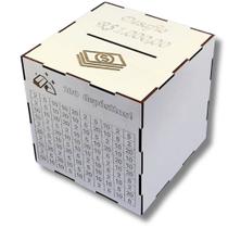 Cofre Madeira Guarda Dinheiro Caixa Poupança Cofre Desafio