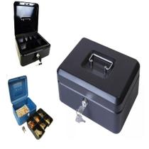 Cofre metal chave porta arma documentos dinheiro joias 20cm portatil cash box organizador