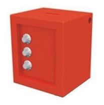 Cofre Mini Metal Porta Moedas Com 3 Segredo Vermelho