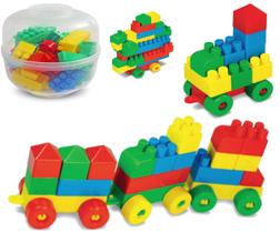 Cofre Monta Monta Educativo Brinquedo Infantil 96 Peças