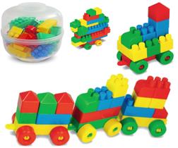 Cofre Monta Monta Educativo Brinquedo Infantil 96 Peças - GGB Brinquedos