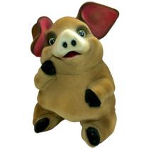 Cofre Porco Porquinho Grande Em Gesso Flocado Dinheiro Mega Oferta Decoração