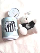 Cofre porta moedas com chaveiro ursinho Santos Fc 01 unidade