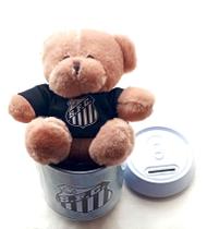 Cofre porta moedas com chaveiro ursinho - Santos Fc - 01 unidade