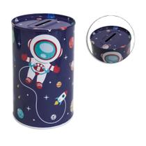 Cofre Redondo Infantil Astronauta Cofrinho Espaço Sideral Cofre Redondo Infantil Astronauta Cofrinho Espaço Sideral