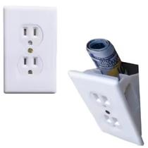 Cofre secreto embutir parede tomada camuflado oculto