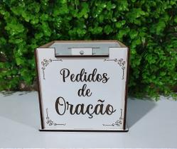 Cofre Urna para Pedidos de Oração e Dízimo - MDF Branco 12x12x12 cm