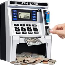 Cofrinho ATM Jusmile para Crianças - com Cartão de Débito e Alimentador de Contas