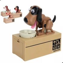 Cofrinho Cofre Infantil Cachorro Fofo Come Moedas Na Tigela