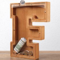Cofrinho de madeira Money Bank HODNSZRIT com letra F 23x23x4,5cm Cofrinho de madeira Money Bank HODNSZRIT com letra F 23x23x4,5cm