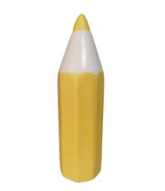 Cofrinho decorativo Lapis Grande de Ceramica cor Amarelo Bebe - Hp Decor