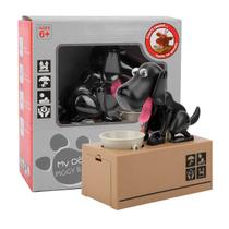 Cofrinho Infantil Eletronico Cachorro que Come Moeda Preto