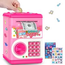 Cofrinho LJZJ Philaeec rosa com bloqueio de senha para crianças