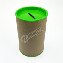 Cofrinho Papelão 6,5x9,5cm Verde Pistache C/ Tampa de Plástico Cofre - 10 unidades