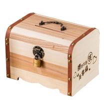 Cofrinho Treasure Box de madeira com fechadura para crianças