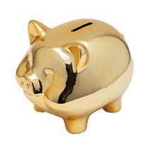 Cofrinho YIZAN Andifany Ceramic Gold Pig Decoração de casa 14,5 cm