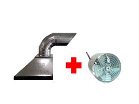 Coifa 1,00m c/ Exaustor e Tubulação - KIT 2 Coifa 1,00m c/ Exaustor e Tubulação - KIT 2