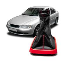 Coifa Cambio Chevrolet Vectra Napa Preta Costura e Aplique Vermelha Na Base AQ 0110426 Coifa Cambio Chevrolet Vectra Napa Preta Costura e Aplique Vermelha Na Base AQ 0110426