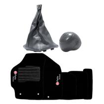 Coifa Cinza c/ Base + Manopla Cinza Mod.Fire 2002 (200251B) + Tapetes Bordados Palio Weekend