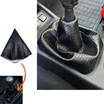 Coifa Couro Carbon Alavanca Câmbio Manual Corsa 2008 2009 2010 2011 2012