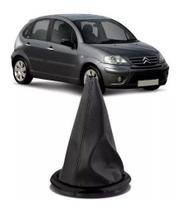 Coifa de Câmbio Citroen C3 2002 a 2012 Preta com Base e Aro Coifa de Câmbio Citroen C3 2002 a 2012 Preta com Base e Aro