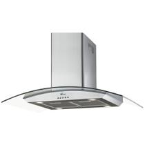 Coifa de Ilha 90cm Fischer Island Vidro com Função Depurador e Exaustor Inox 127V