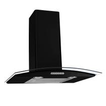 Coifa de Parede 60cm Vidro Curvo Duto Slim Fogatti Black Coifa de Parede 60cm Vidro Curvo Duto Slim Fogatti Black