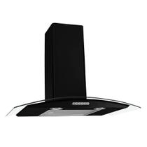 Coifa De Parede 75cm Vidro Curvo Duto Slim Fogatti Black 110V