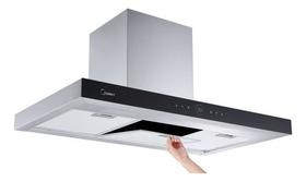 Coifa De Parede 90cm Inox Preto Smart Pro Touch 127v - Midea Prateado