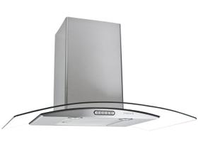 Coifa de Parede 90cm Vidro Curvo Duto Slim Fogatti Inox
