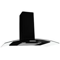 Coifa De Parede 90cm Vidro Curvo Duto Slim Fogatti Preto 110 Coifa De Parede 90cm Vidro Curvo Duto Slim Fogatti Preto 110