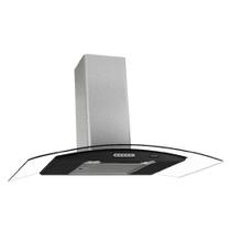 Coifa de Parede 90cm Vidro Curvo Terim Preto Com Inox 220V