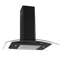 Coifa de parede clean vidro curvo black 75cm 110v fogatti