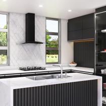 Coifa de Parede Fogatti Com Função Depurador e Exaustor Vidro Curvo Clean 90cm 140W Preto 127V