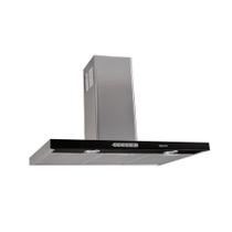 Coifa de Parede Retangular 75cm Slim Terim Preto Com Inox 220V