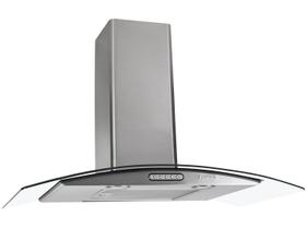 Coifa de Parede Slim Vidro Curvo Duto 80cm Fogatti