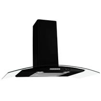Coifa de Parede Terim Vidro Curvo Black Duto Slim 90 CM