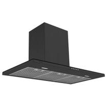 Coifa de Parede Tramontina 90cm Slim Wall 90 Black Steel em Aço Inox e Vidro Preto 220V 95800039