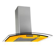 Coifa de Parede Vidro Curvo 60cm Duto Slim Terim Amarelo com Inox Coifa de Parede Vidro Curvo 60cm Duto Slim Terim Amarelo com Inox
